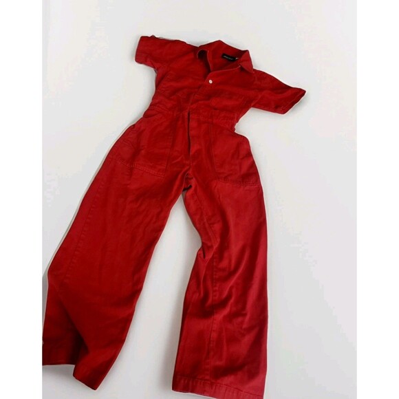 Big Bud Press Jumpsuit Women Medium Short Sleeve Red One Piece Coverall - Picture 1 of 13